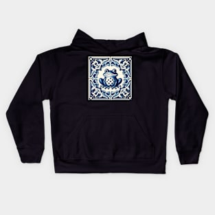 Delft Tile With Dotted Frog No.1 Kids Hoodie